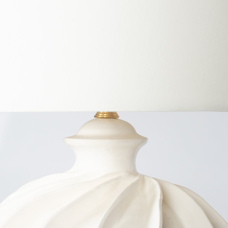 Rio Vista White Ceramic Table Lamp with White Shade