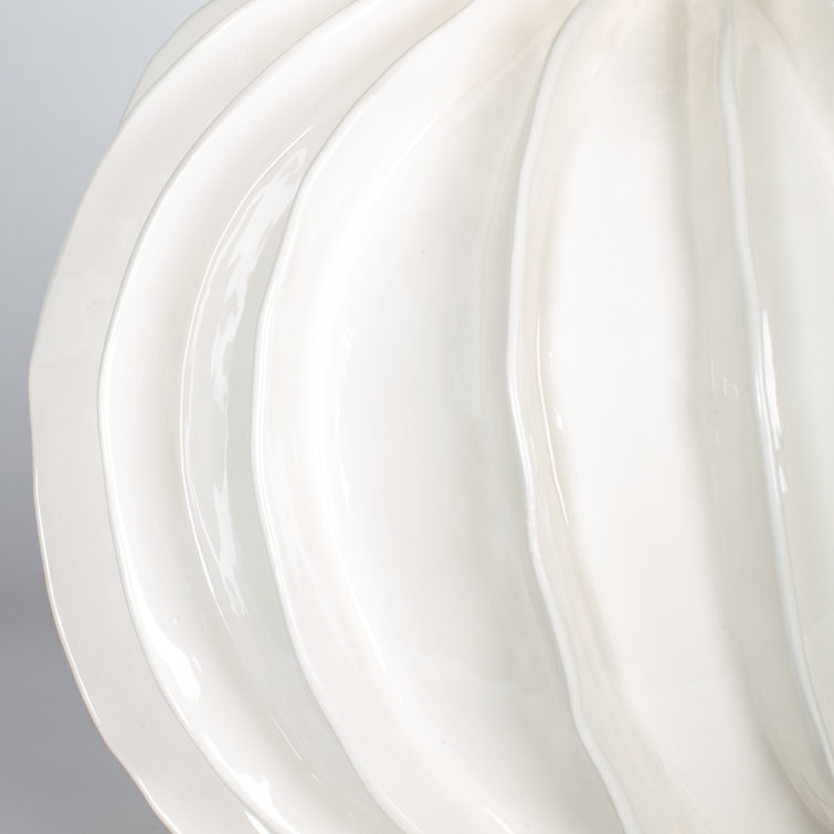 Rio Vista White Ceramic Table Lamp with White Shade