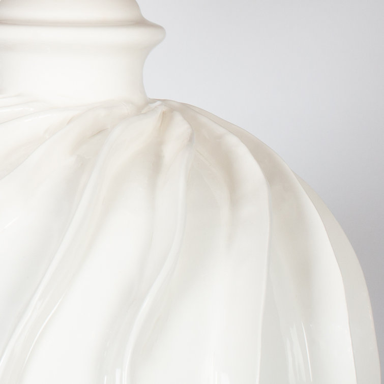 Rio Vista White Ceramic Table Lamp with White Shade