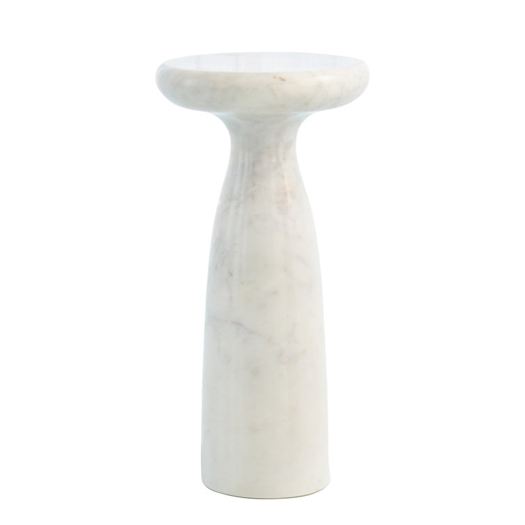 Black Marble Round Pedestal Table, 26"