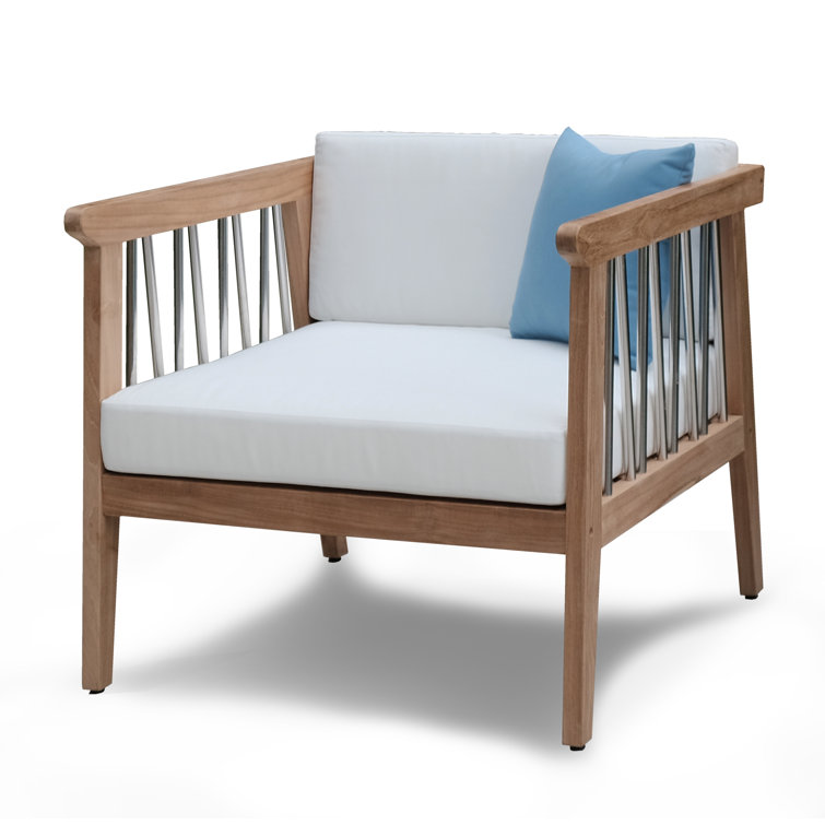 Rossio Teak and Stainless Steel 5-Person Outdoor Conversation Set