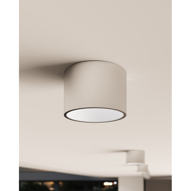 Dove Gray Drum LED Surface Mount Light Fixture
