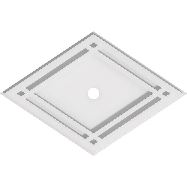 White Diamond Architectural PVC Ceiling Medallion, 14" x 9.38"