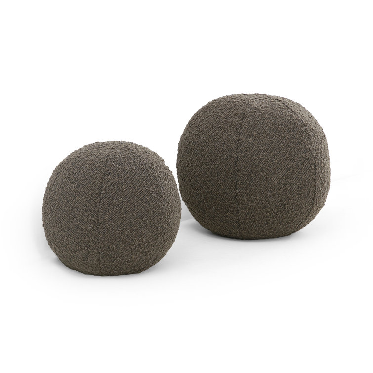 Knoll Mink Round Boucle Throw Pillow Set