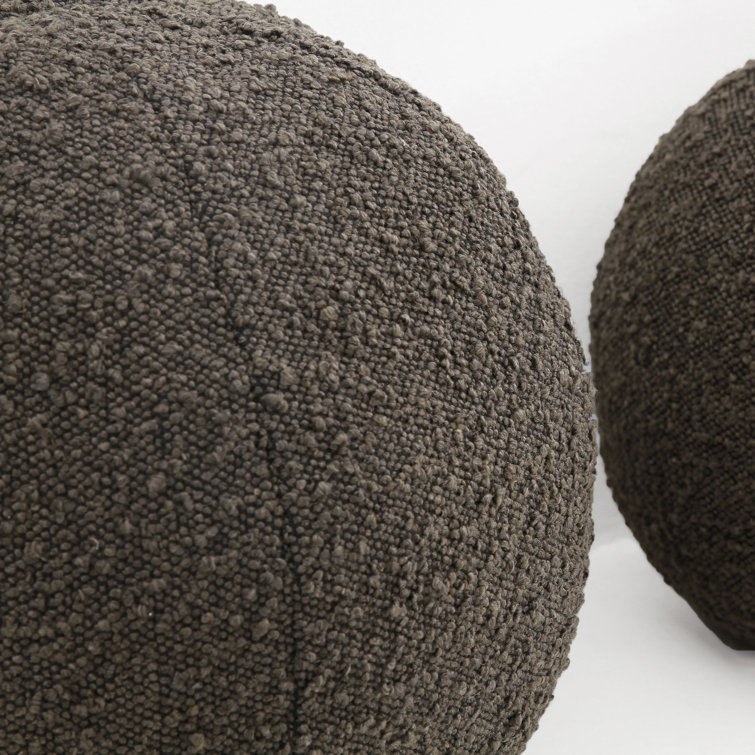 Knoll Mink Round Boucle Throw Pillow Set
