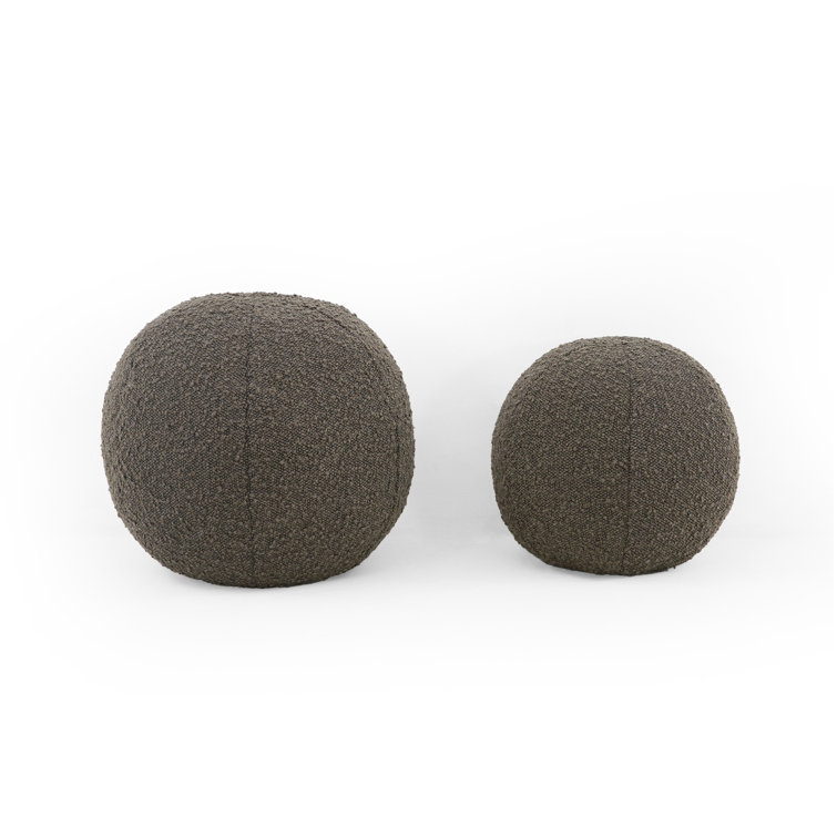 Knoll Mink Round Boucle Throw Pillow Set