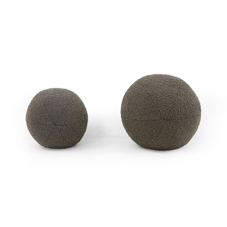 Knoll Mink Round Boucle Throw Pillow Set