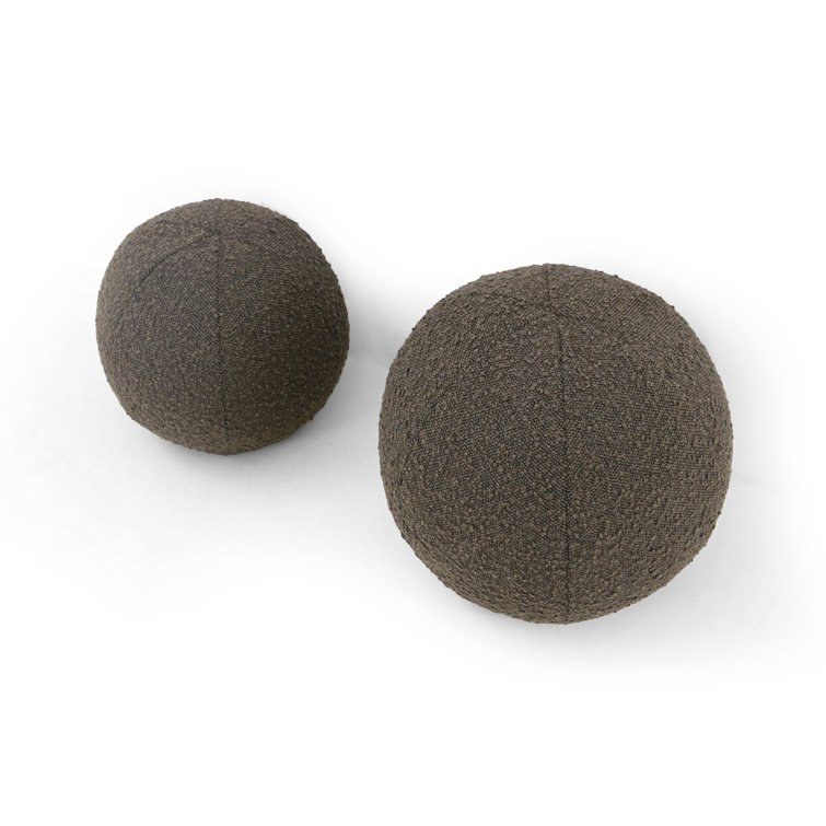 Knoll Mink Round Boucle Throw Pillow Set