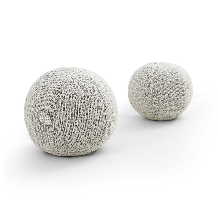 Knoll Domino Gray Round Boucle Throw Pillow Set