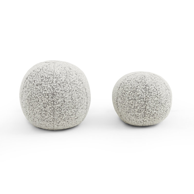 Knoll Domino Gray Round Boucle Throw Pillow Set