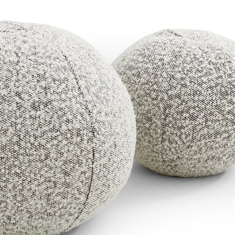 Knoll Domino Gray Round Boucle Throw Pillow Set