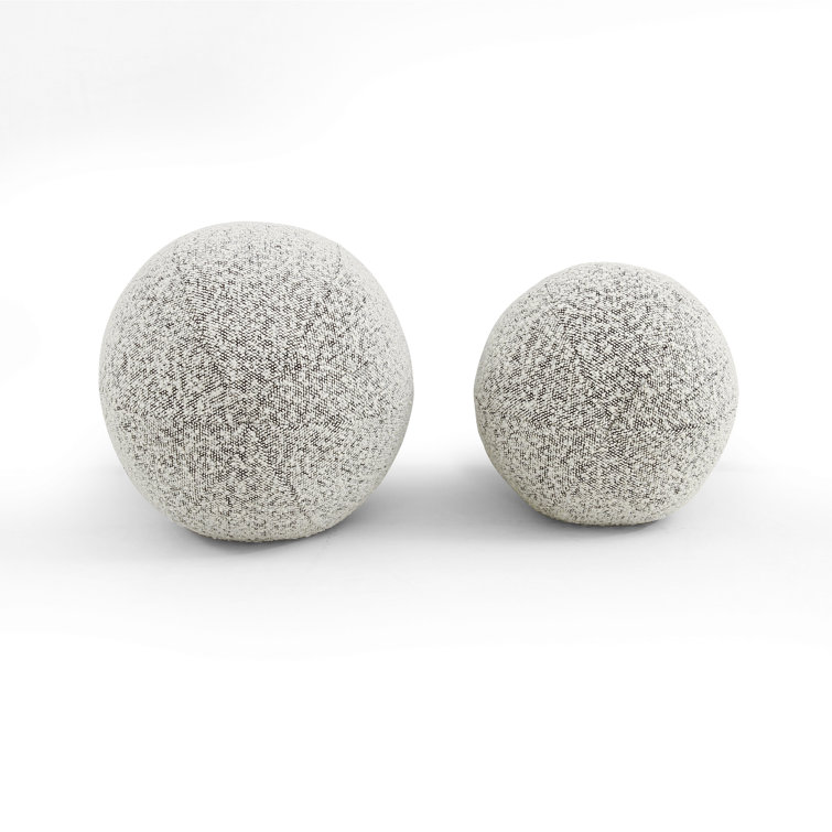Knoll Domino Gray Round Boucle Throw Pillow Set