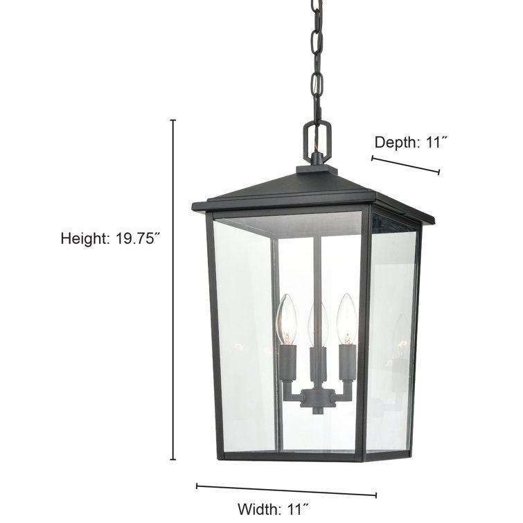 Fetterton Elegance 19.75" Bronze Outdoor Hanging Lantern with Clear Glass