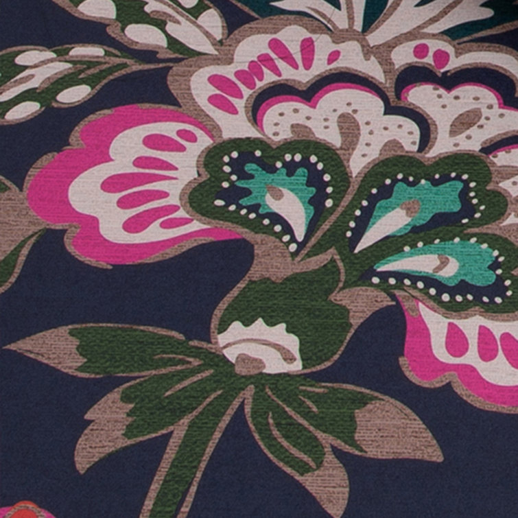 Royal Navy Floral Non-Woven Removable Wallpaper