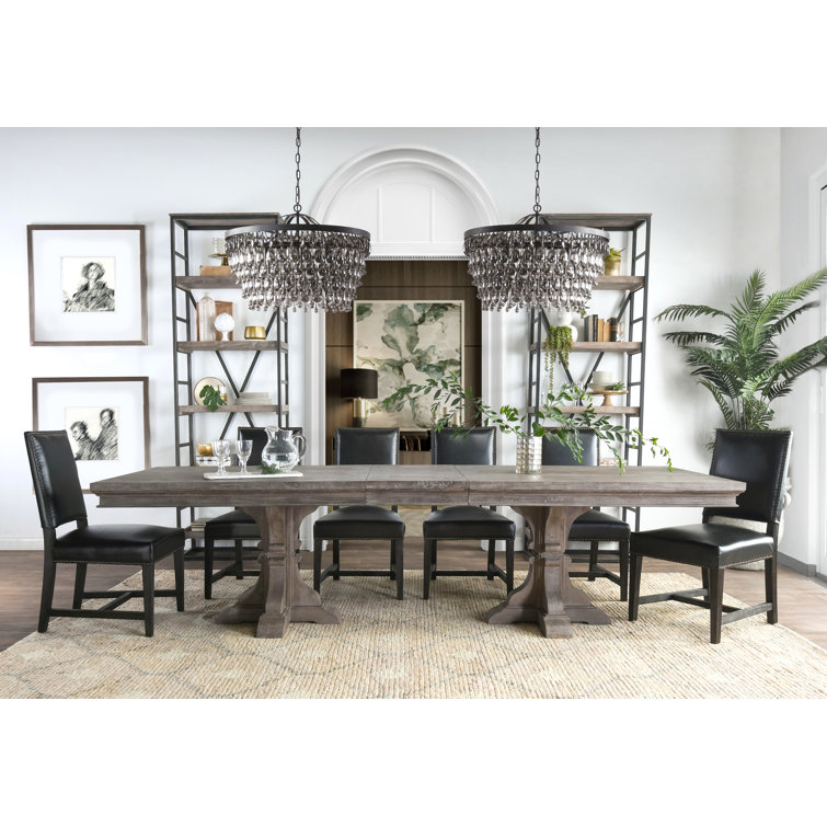 Black Iron and Crystal 7-Light Chandelier