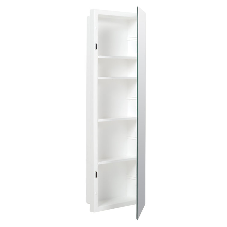 12'' x 36'' Polished White Recessed Medicine Cabinet