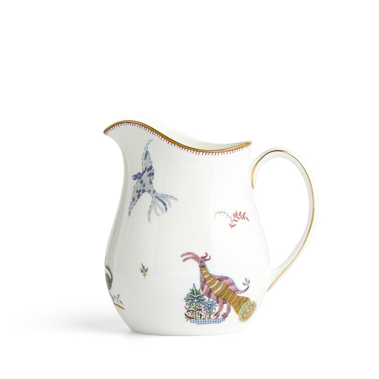 Kit Kemp Mythical Creatures White Bone China Jug 13.5 Oz