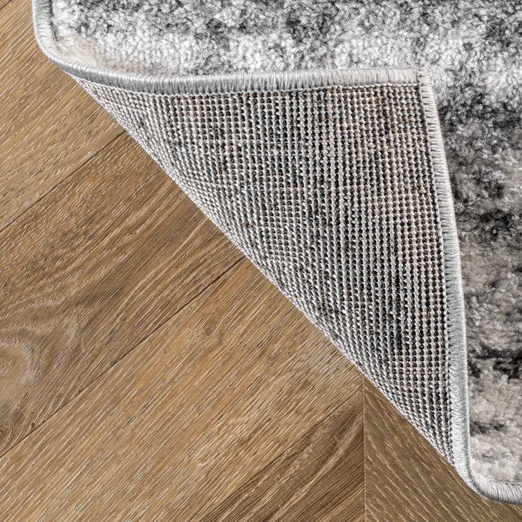 Elysian Clouds Abstract Gray Synthetic 5' x 8' Area Rug