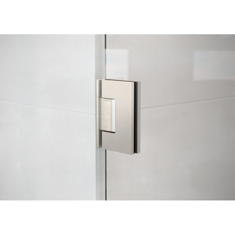 Albedo 58.25" Frameless Glass Bathtub Shower Door with Brushed Nickel Finish