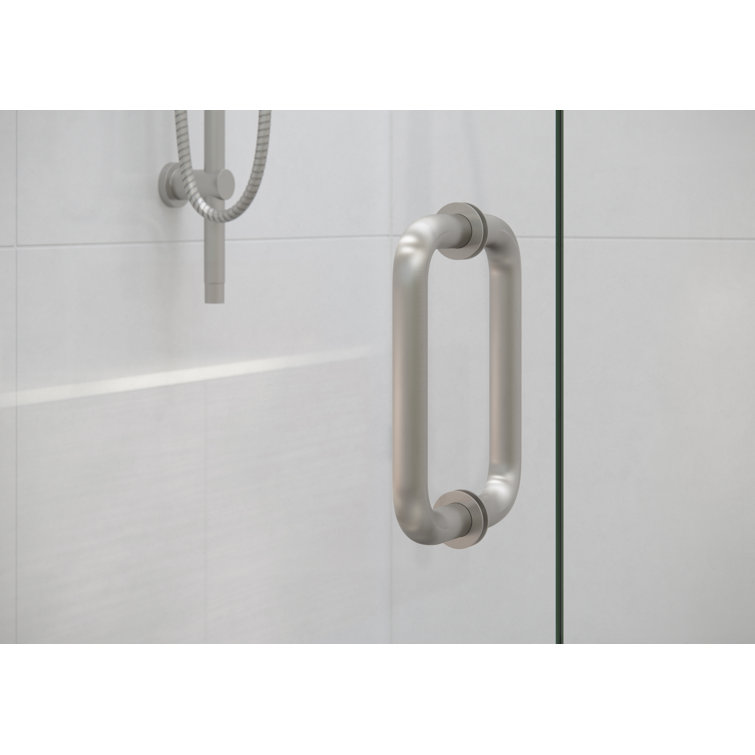 Halo 60" x 78" Frameless Clear Glass Hinged Shower Door in Brushed Nickel