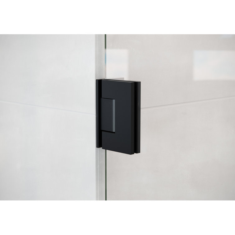 78" Frameless Glass Shower Enclosure with Matte Black Hardware