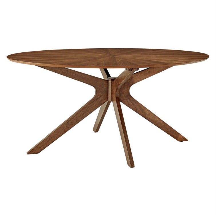 Walnut Oval Mid-Century Modern Dining Table for Eight