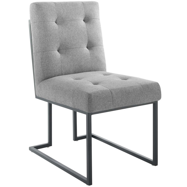 Privy Black and Light Gray Upholstered Side Chair