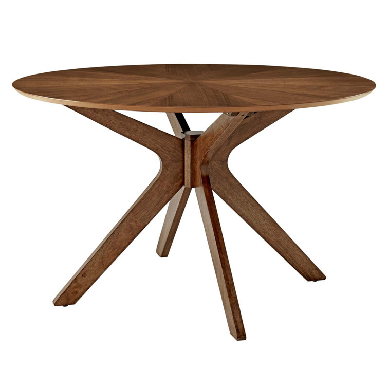 Crossroads 71" Oval Walnut Wood Mid-century Modern Dining Table