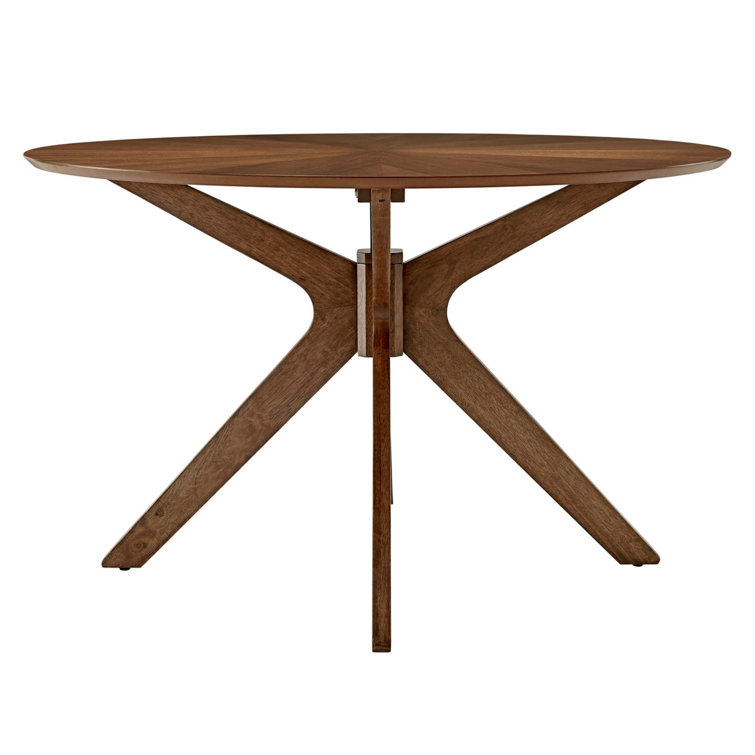Crossroads 71" Oval Walnut Wood Mid-century Modern Dining Table