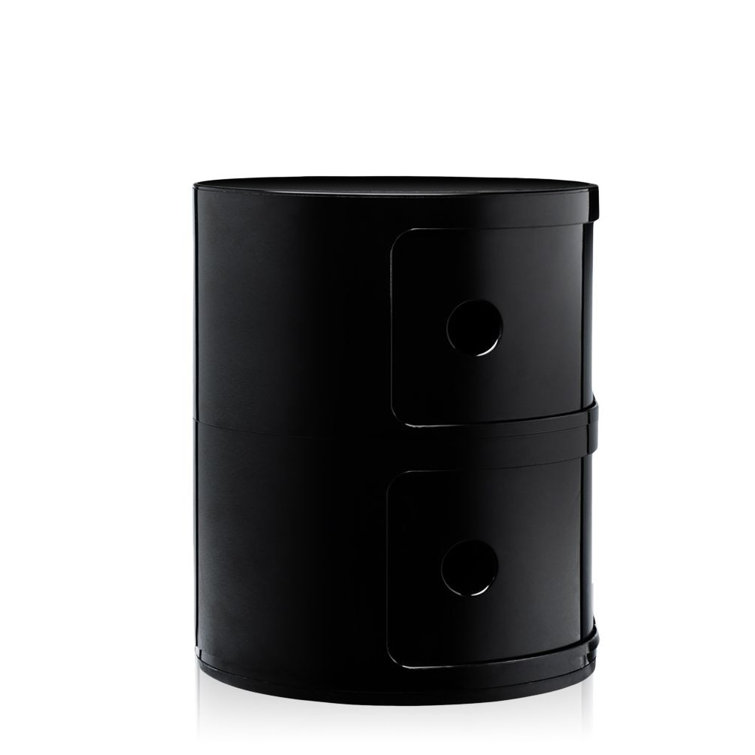 Kartell Componibili Matte Black 2-Module Storage Unit