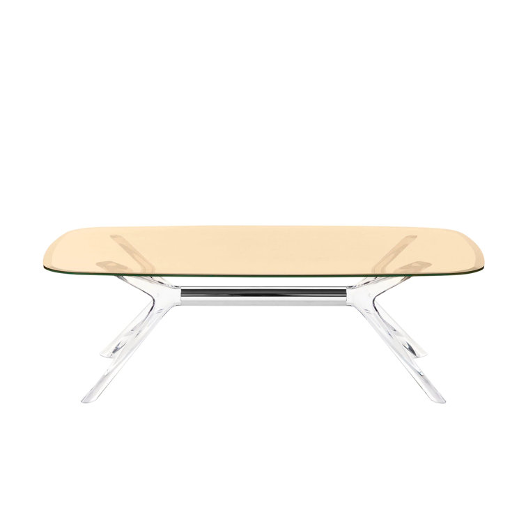 Philippe Starck 51" Rectangular Bronze Crystal Chrome Coffee Table
