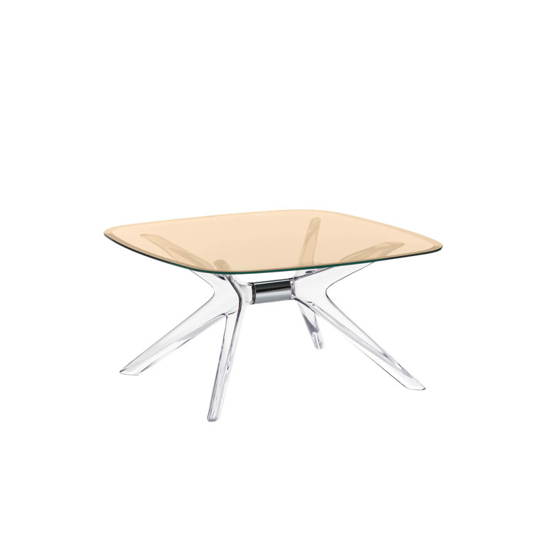 Blast Square Bronze Crystal-Chrome Metal Coffee Table