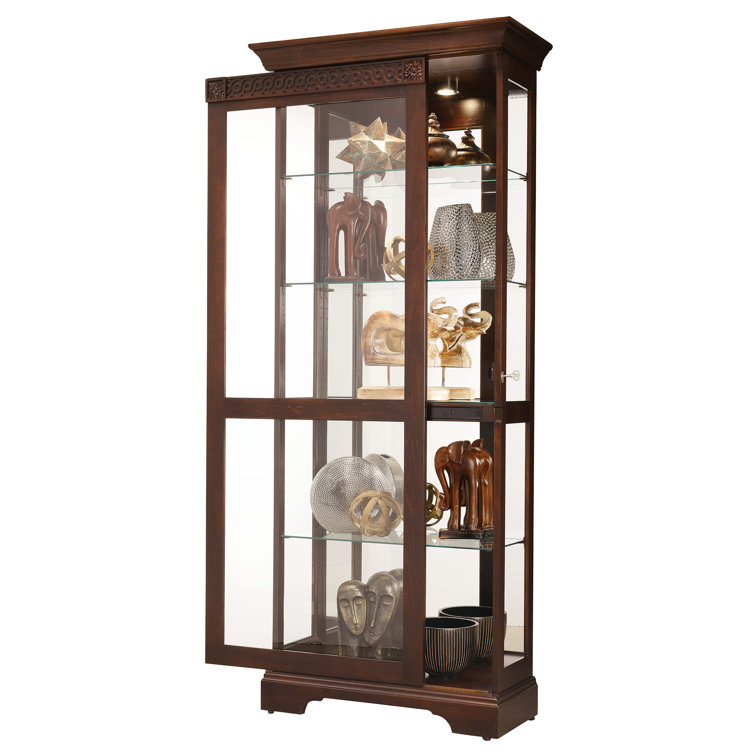 Hampton Cherry Lighted Glass Curio Cabinet
