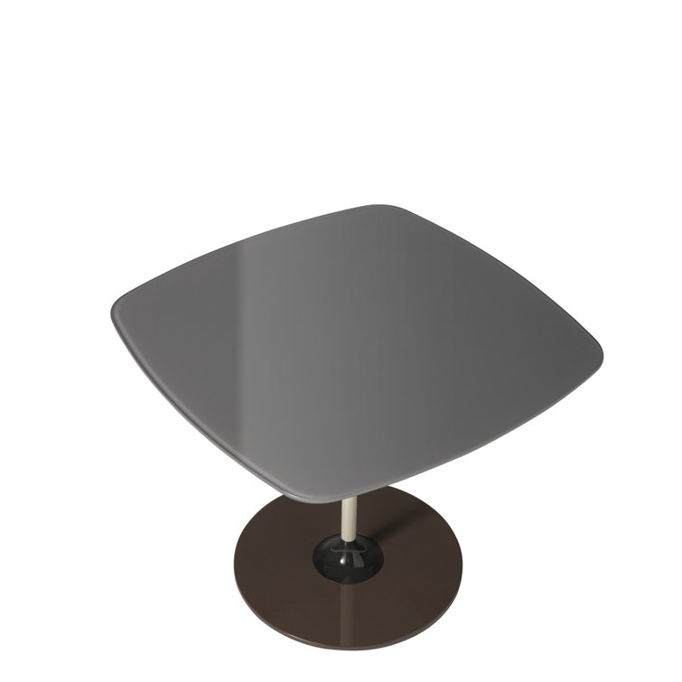 Lissoni Square Gray Glass & Metal Low Coffee Table