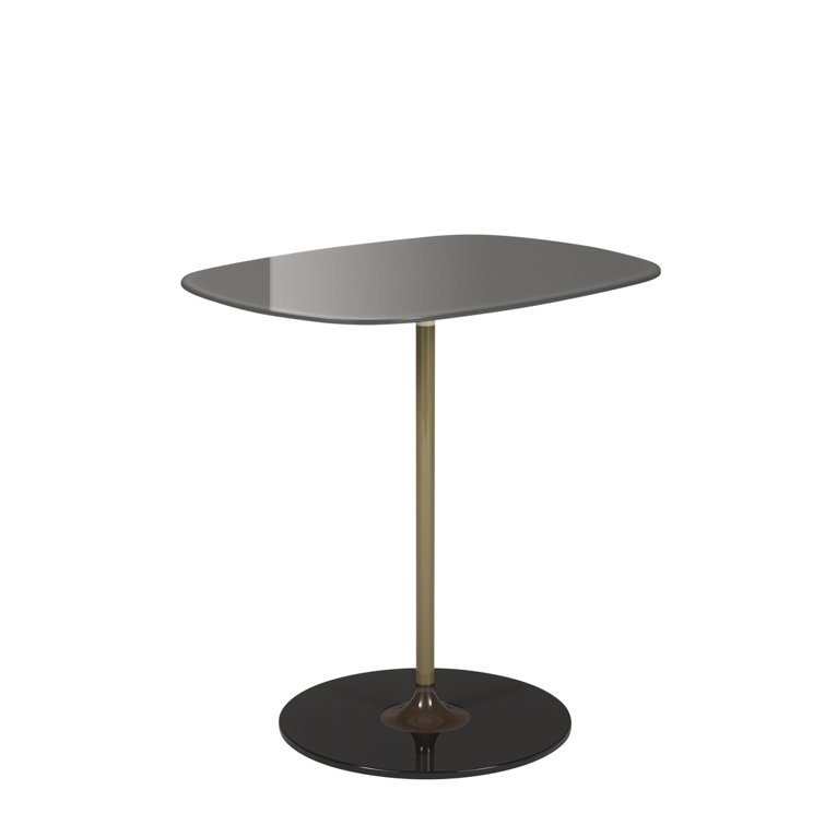 Thierry Gray Square Petite Metal & Glass Table by Piero Lissoni