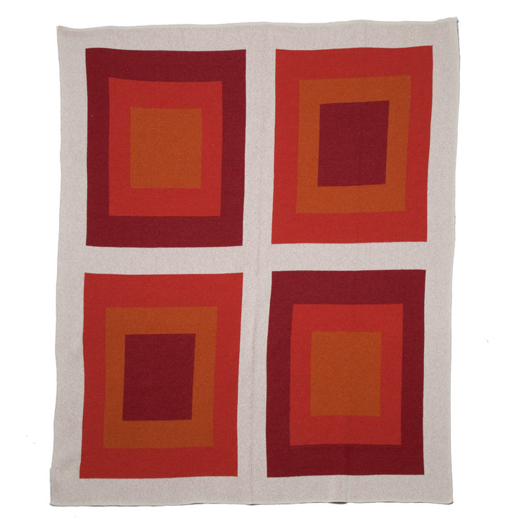 Red Eco-Friendly Knitted Cotton Throw Blanket