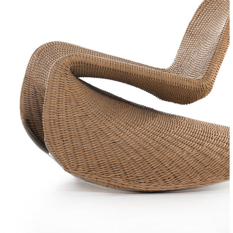 Vintage Natural Modern Wicker Accent Chair with Arms
