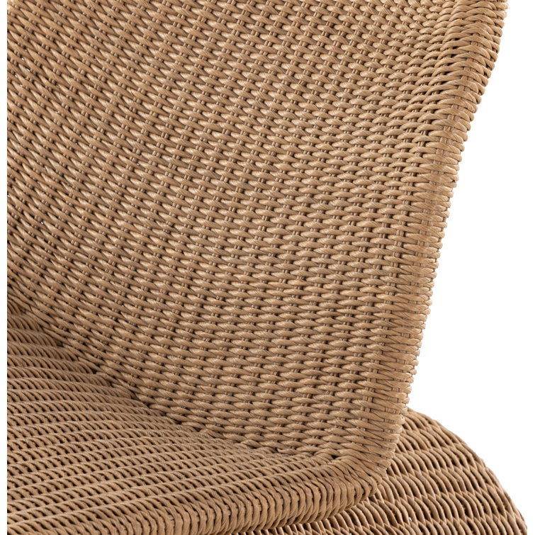 Vintage Natural Modern Wicker Accent Chair with Arms