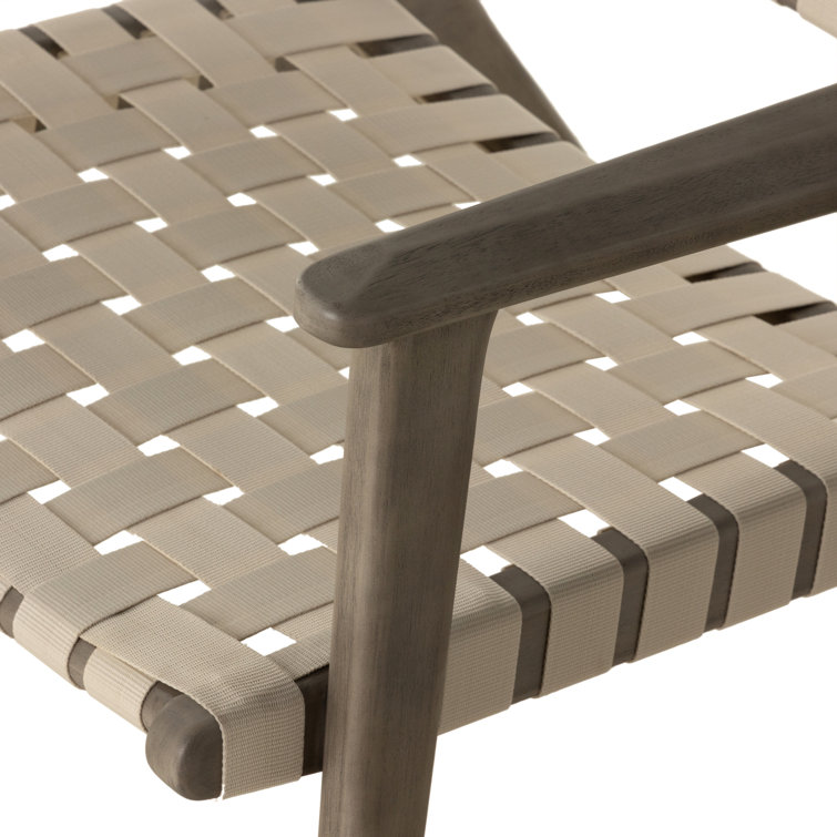 Cream and Gray Eucalyptus Outdoor Accent Chair