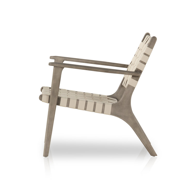 Cream and Gray Eucalyptus Outdoor Accent Chair