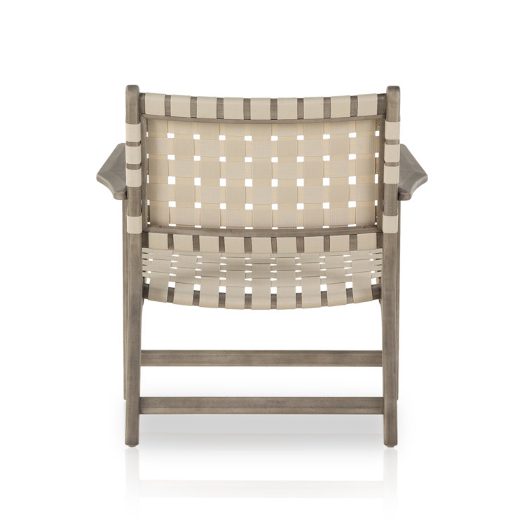 Cream and Gray Eucalyptus Outdoor Accent Chair