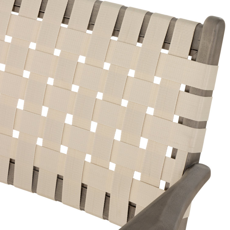 Cream and Gray Eucalyptus Outdoor Accent Chair