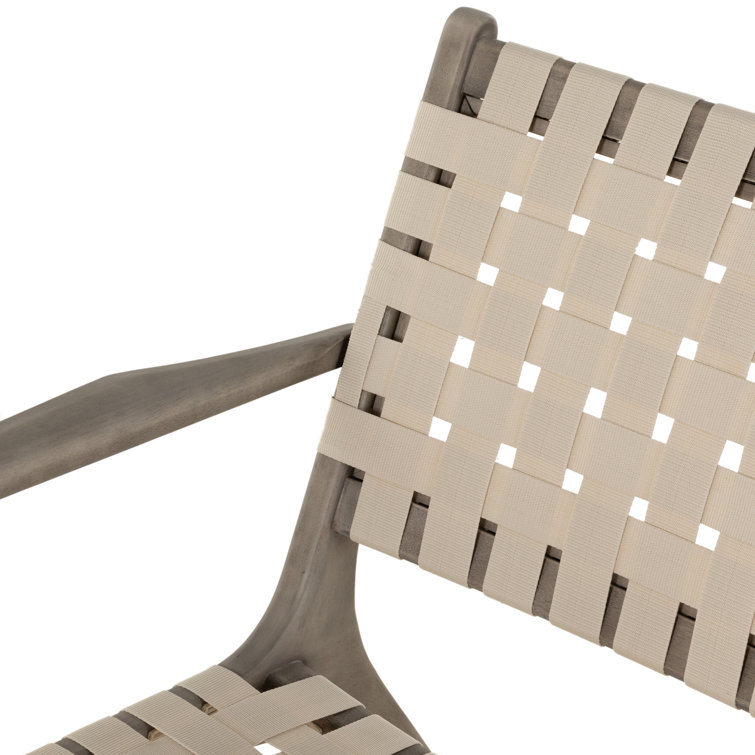 Cream and Gray Eucalyptus Outdoor Accent Chair