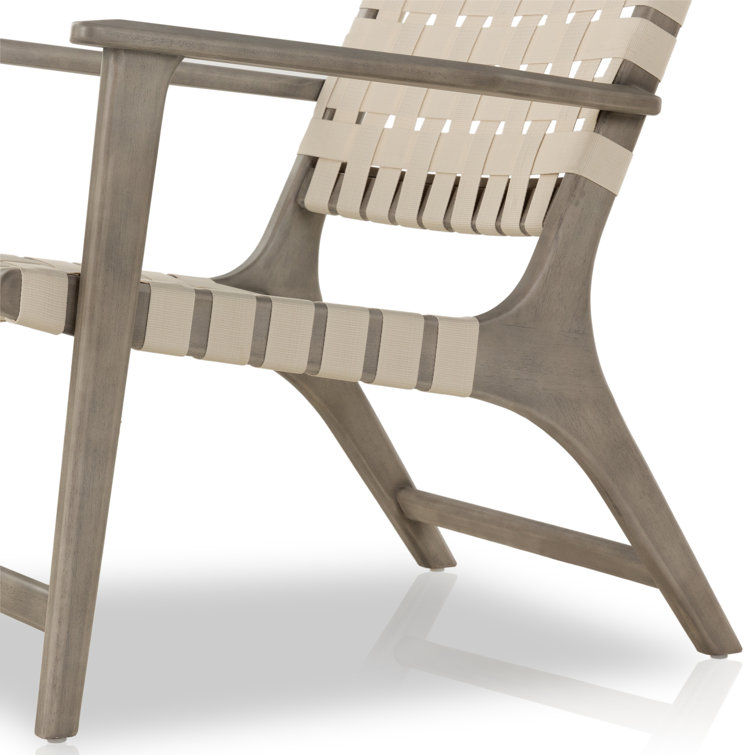 Cream and Gray Eucalyptus Outdoor Accent Chair