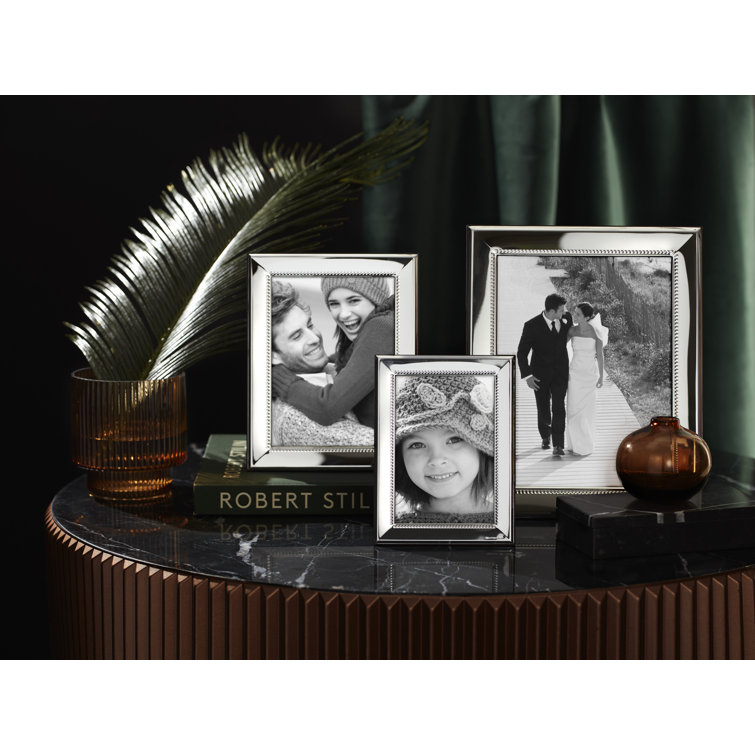 5x7 Silver Mirrored Stainless Steel Tabletop Picture Frame