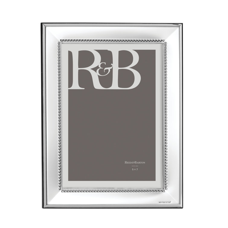 5x7 Silver Mirrored Stainless Steel Tabletop Picture Frame