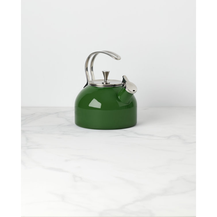 Green Enamel Whistling Retro Extra Small Kettle