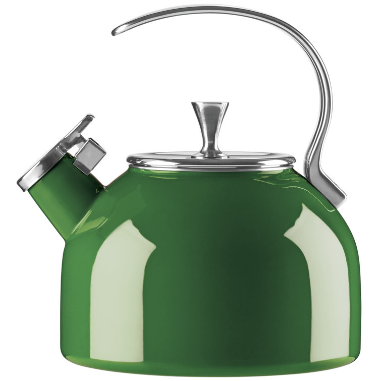 Green Enamel Whistling Retro Extra Small Kettle