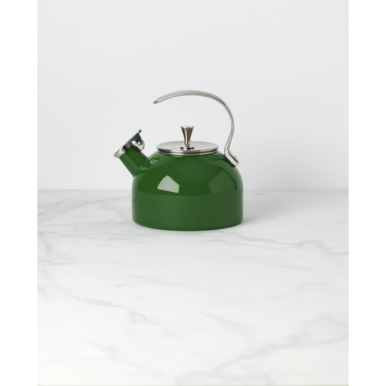 Green Enamel Whistling Retro Extra Small Kettle