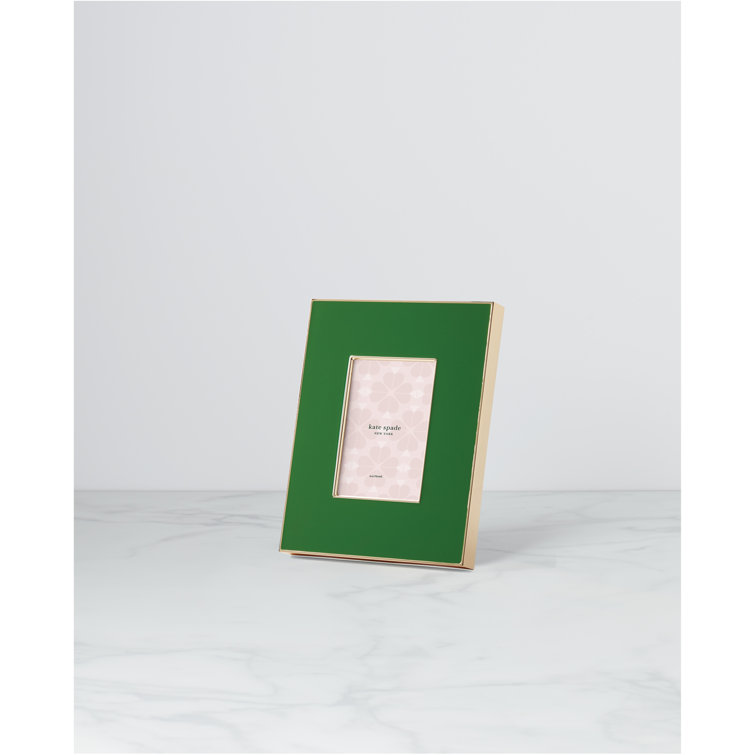 Green Enamel and Stainless Steel 4x6 Tabletop Picture Frame